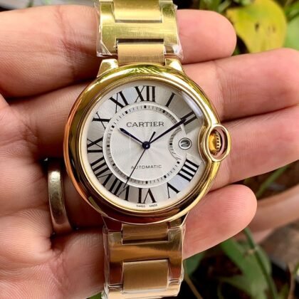 Ballon Bleu de Cartier Automatic Silver Dial yellow Gold Men’s Watch