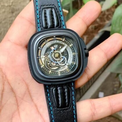 Seven Friday PS-Colored Carbon Automatic Day-Night Black Dial Men's Watch