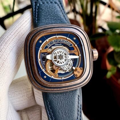 Seven Friday PS-Colored Carbon Automatic Day-Night Blue Dial Men's Watch