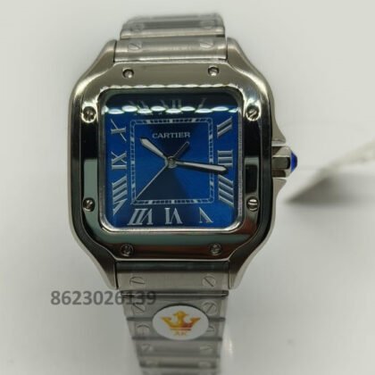 Cartier Santos Blue Dail Men's Watch