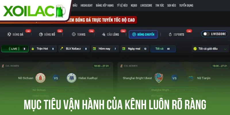 Mục tiêu vận hành của kênh luôn rõ ràng