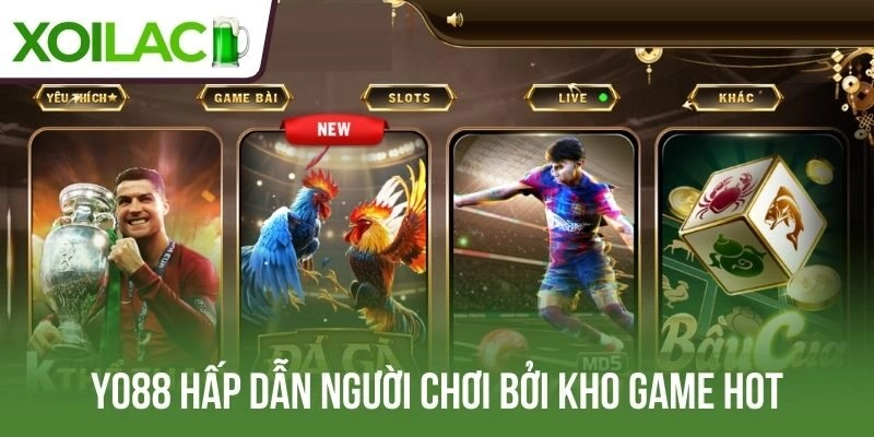 Yo88 hấp dẫn người chơi bởi kho game hot